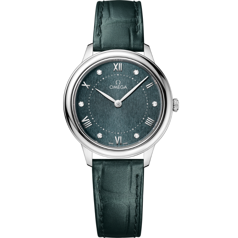 30 mm, Steel On Leather Strap