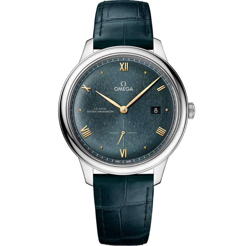 41 mm, Steel On Leather Strap