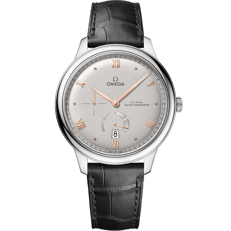 41 mm, Steel On Leather Strap