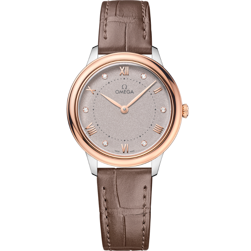 30 mm, Steel - Sedna&trade; Gold On Leather Strap