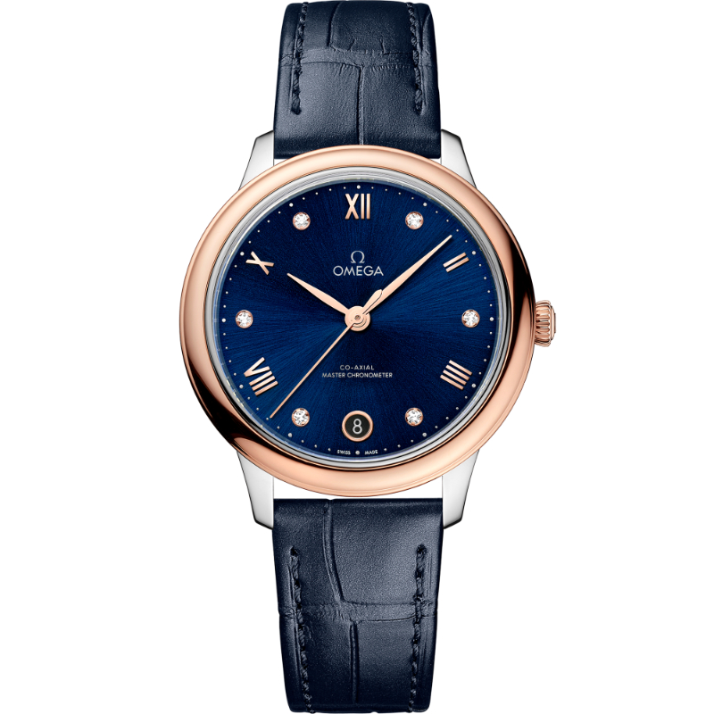 34 mm, Steel - Sedna&trade; Gold On Leather Strap
