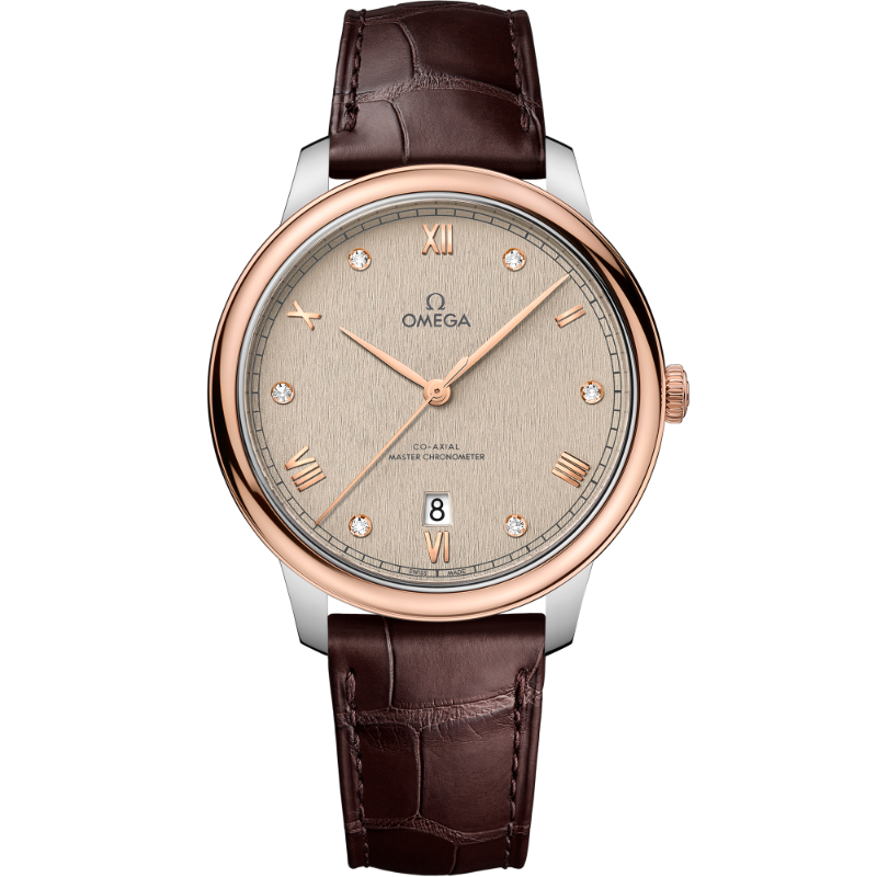 40 mm, Steel - Sedna&trade; Gold On Leather Strap