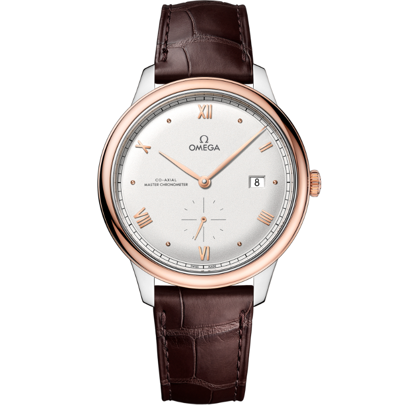 41 mm, Steel - Sedna&trade; Gold On Leather Strap