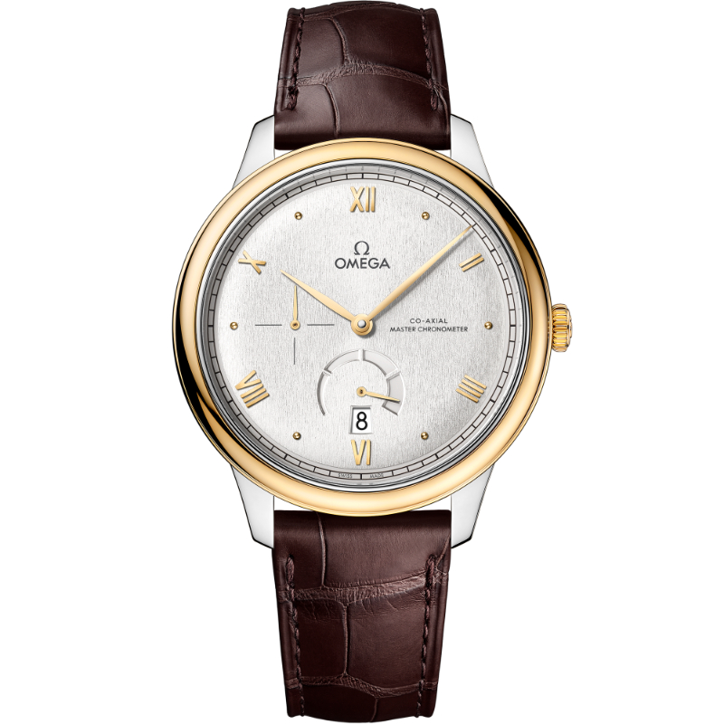 41 mm, Steel - Yellow Gold On Leather Strap