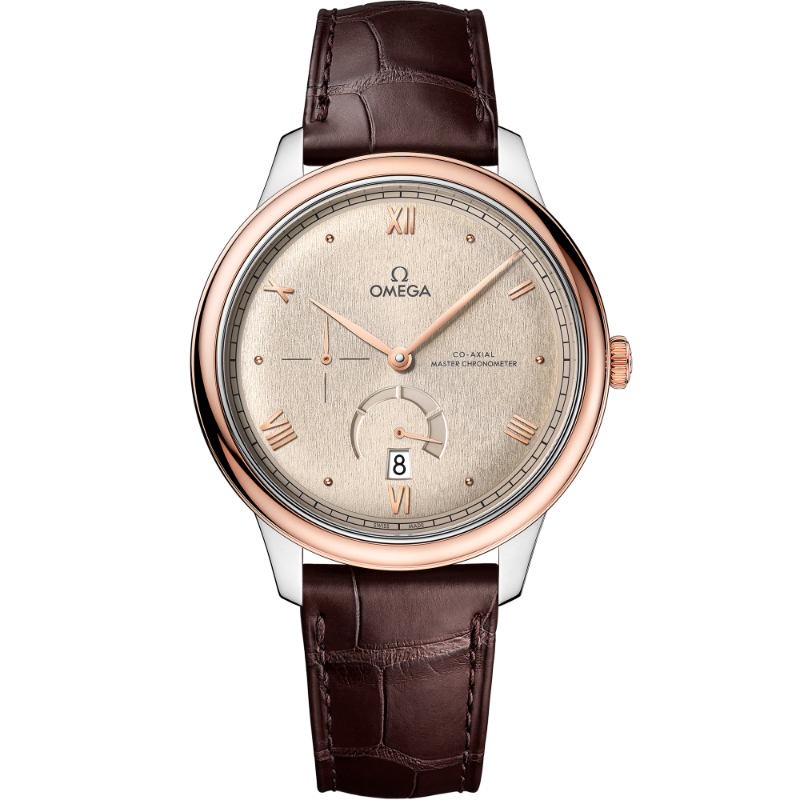 41 mm, Steel - Sedna&trade; Gold On Leather Strap