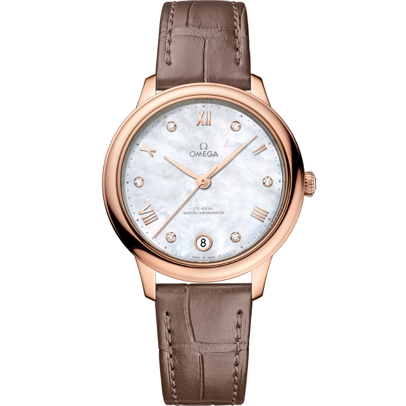 34 mm, Sedna&trade; Gold On Leather Strap