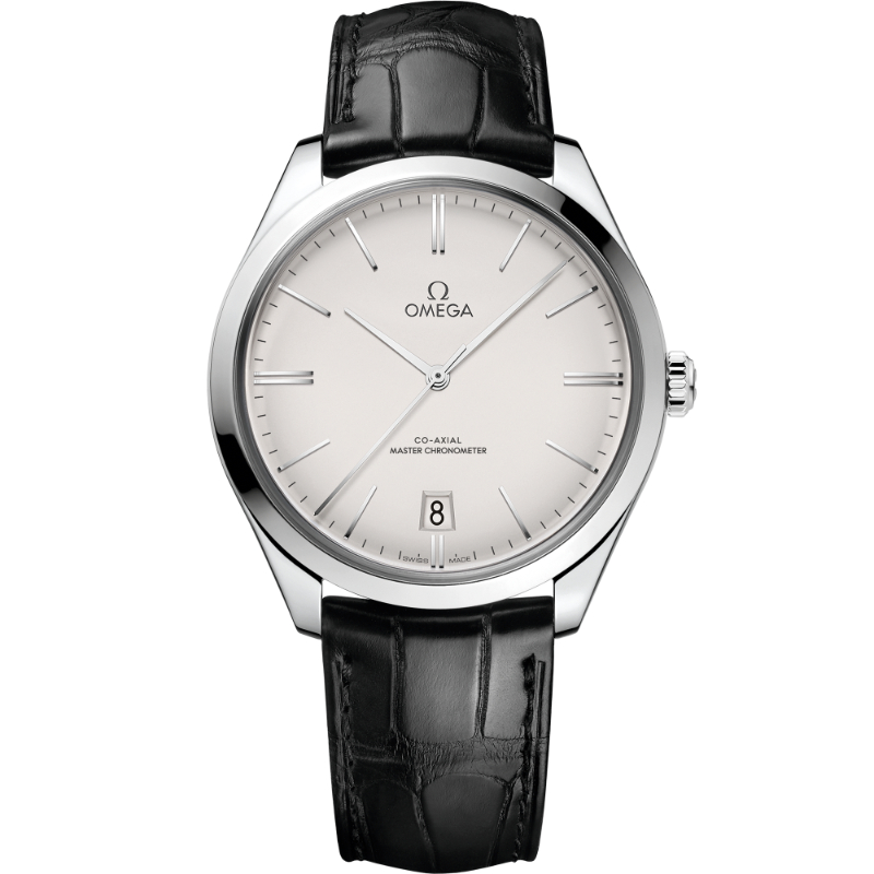 40 mm, Steel On Leather Strap