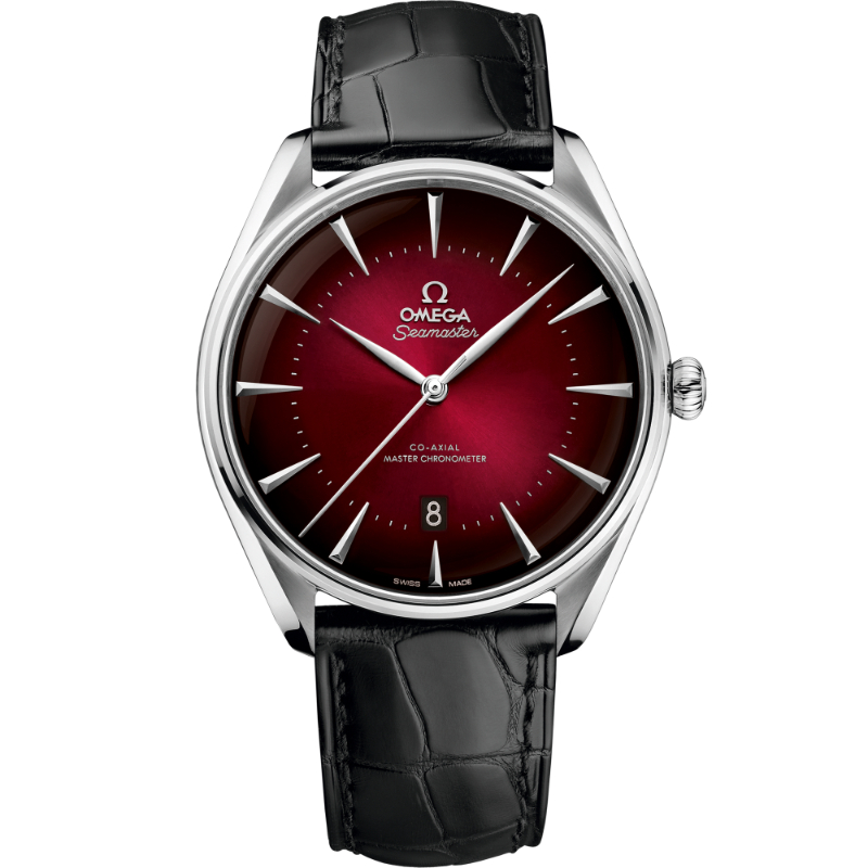 39.5 mm, Steel On Leather Strap