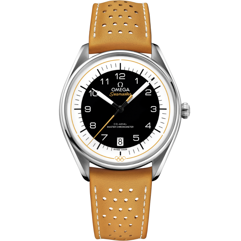 39.5 mm, Steel On Leather Strap