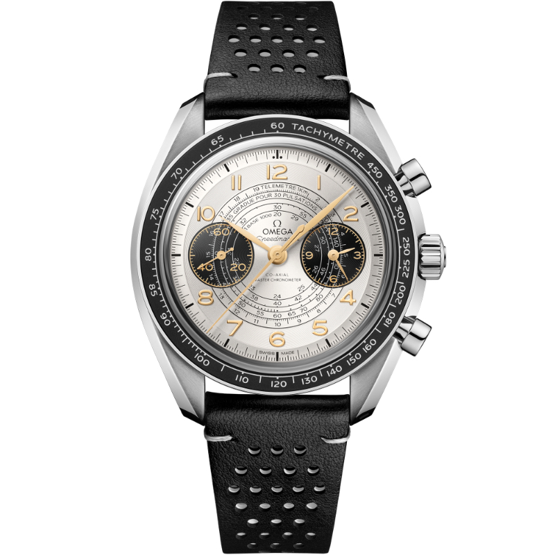 〇 OMEGA 3510用 ブレス SS シルバー FZ8498 Omega 43 mm, Steel On Leather Strap - O52232435102001 Watch