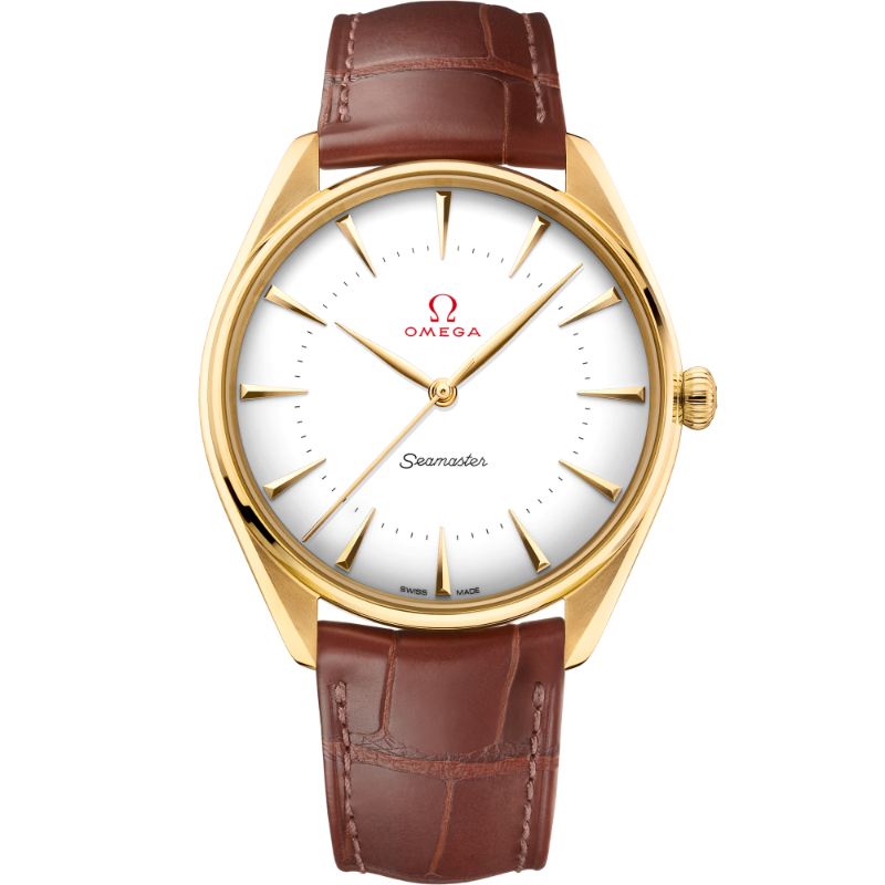 39.5 mm, Yellow Gold On Leather Strap