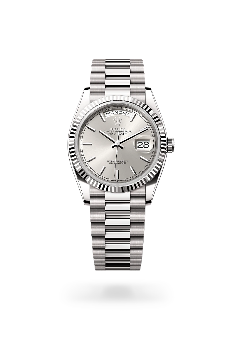 Rolex Day-Date 36 in 18 kt white gold, M128239-0005* | Lenkersdorfer